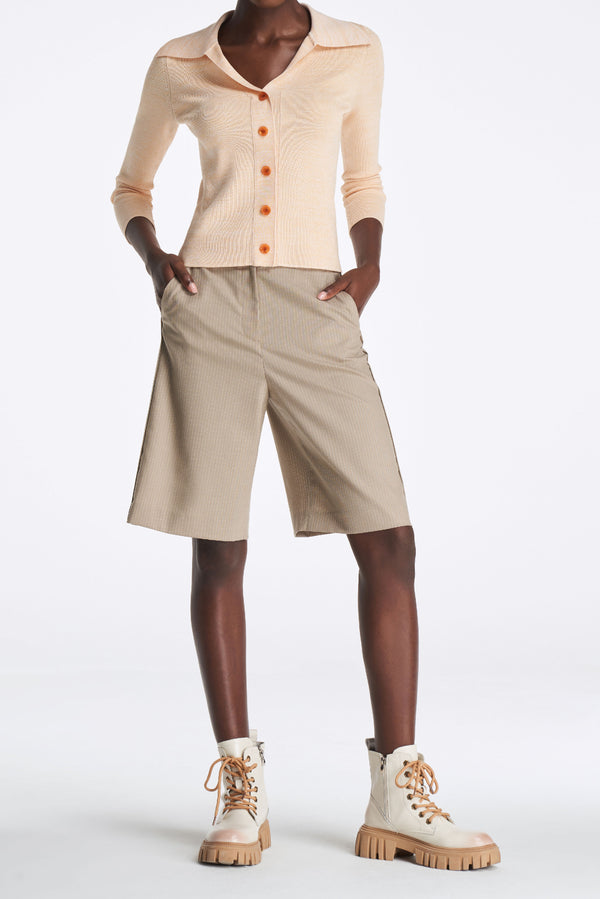 Laurèl Laurèl Straight-Leg Shorts Brown