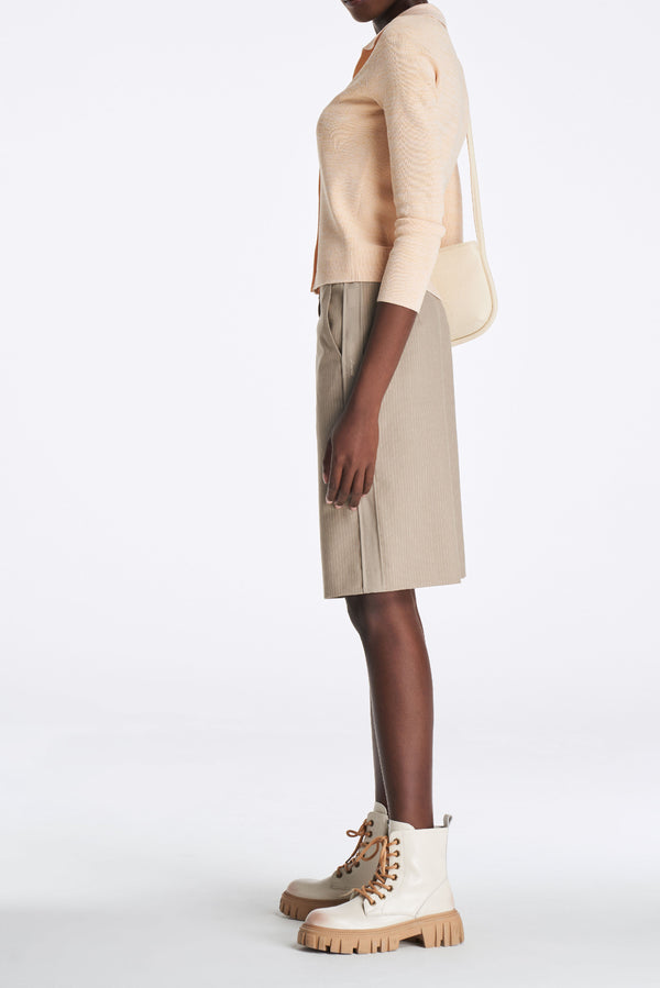 Laurèl Laurèl Straight-Leg Shorts Brown