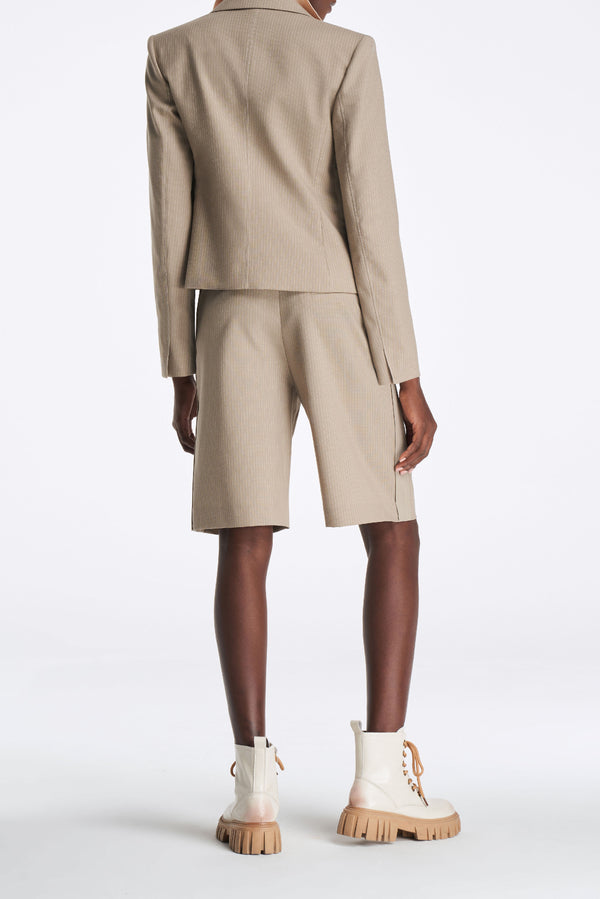 Laurèl Laurèl Subtle Striped Blazer Brown