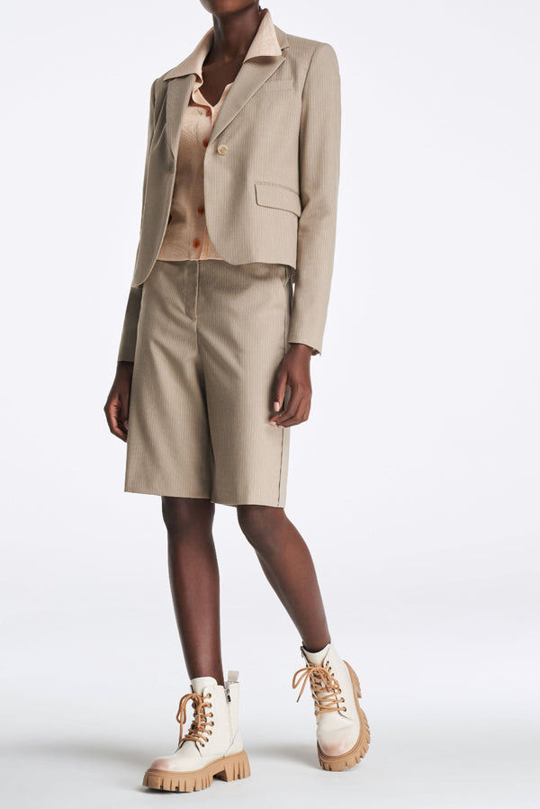 Laurèl Laurèl Subtle Striped Blazer Brown