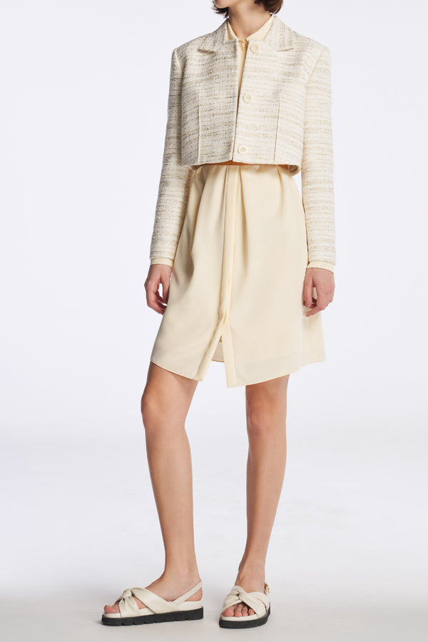 Laurèl Laurèl Tailored Collar Cropped Jacket Glod