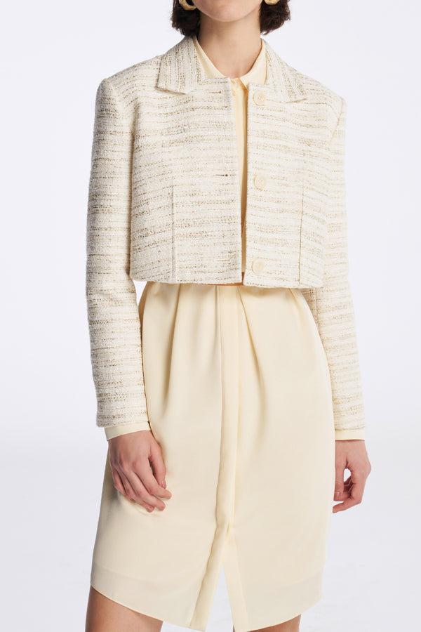 Laurèl Laurèl Tailored Collar Cropped Jacket Glod