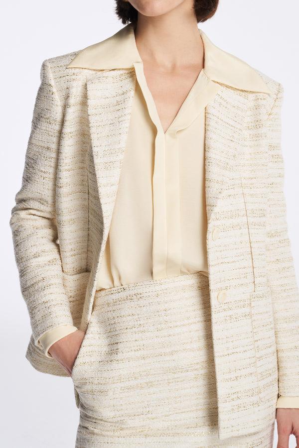 Laurèl Laurèl Tailored Collar Tweed Jacket Glod