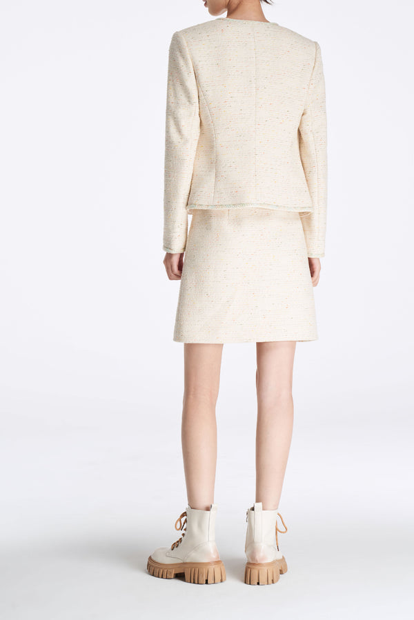 Laurèl Laurèl Tailored Short Jacket Ivory Gold