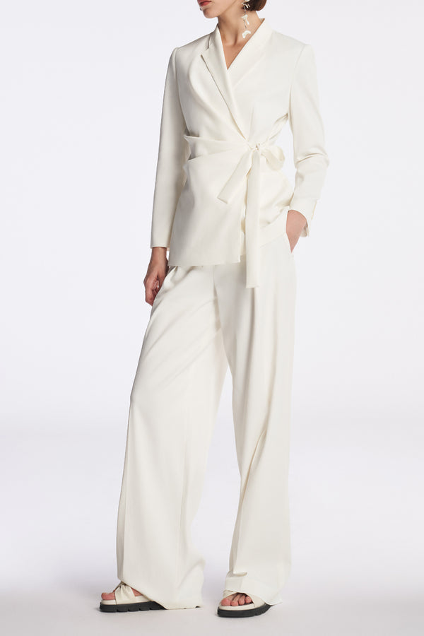 Laurèl Laurèl Tie Waist Blazer White