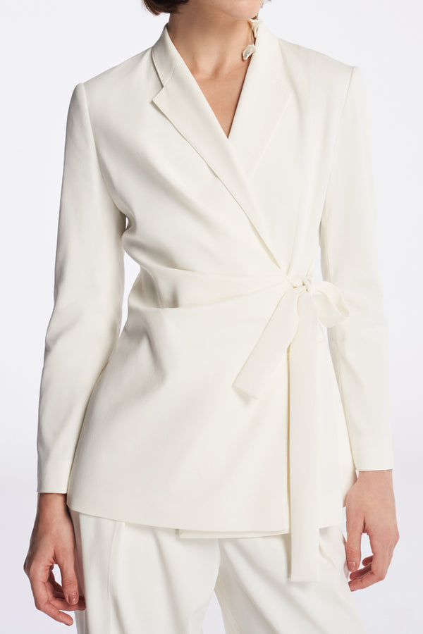 Laurèl Laurèl Tie Waist Blazer White