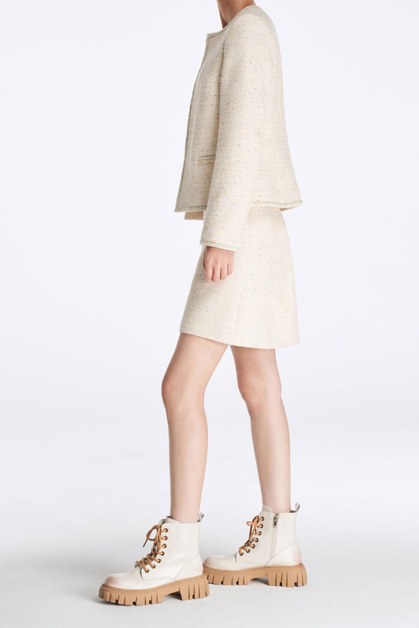 Laurèl Laurèl Tweed Skirt Ivory Gold