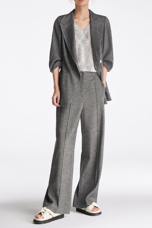 laurèl Laurèl Waist Blazer Gray