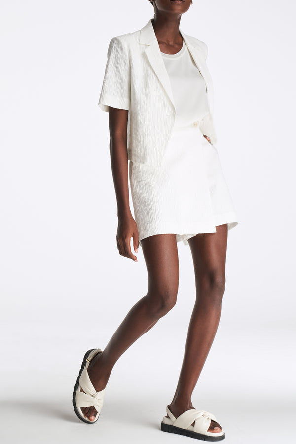 Laurèl Laurèl White Cotton A-line Shorts White