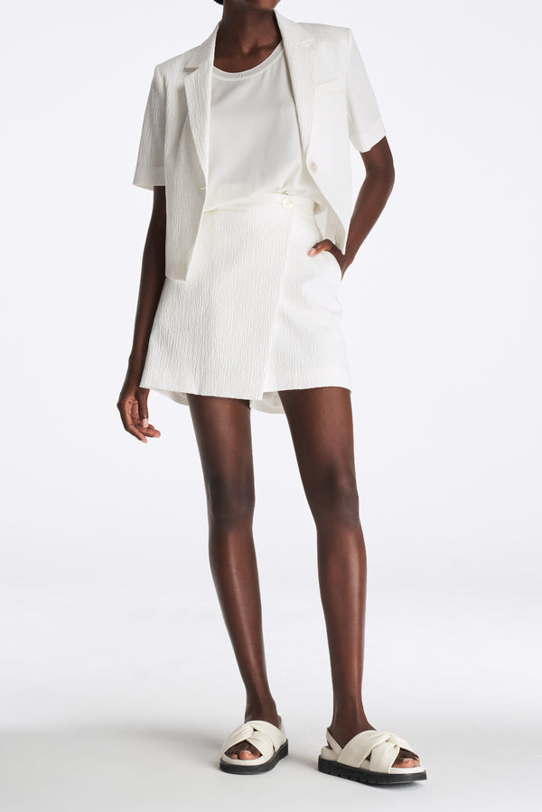 laurèl Laurèl White Cotton A-line Shorts White