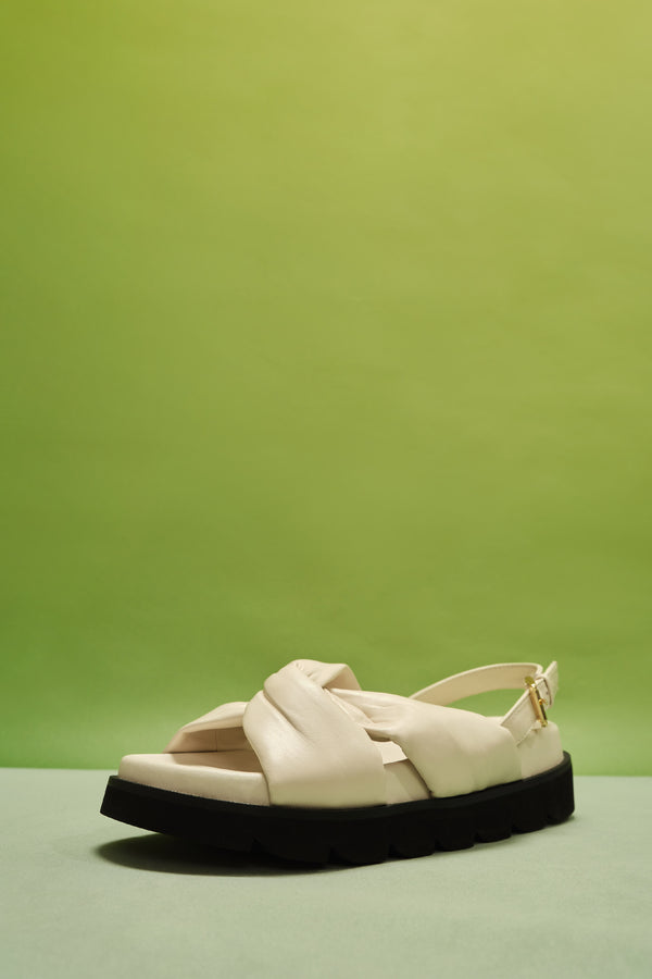 Laurèl Laurèl White Knot Sandals Ivory White