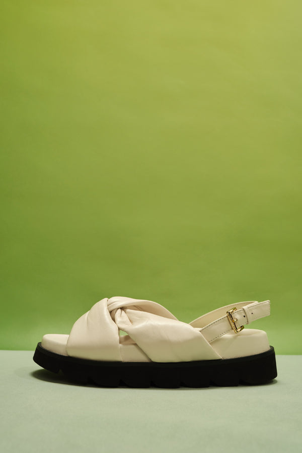 Laurèl Laurèl White Knot Sandals Ivory White