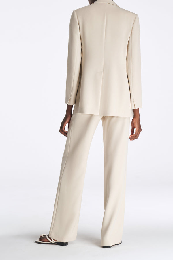 Laurèl Laurèl White Silk Straight-Leg Pants White