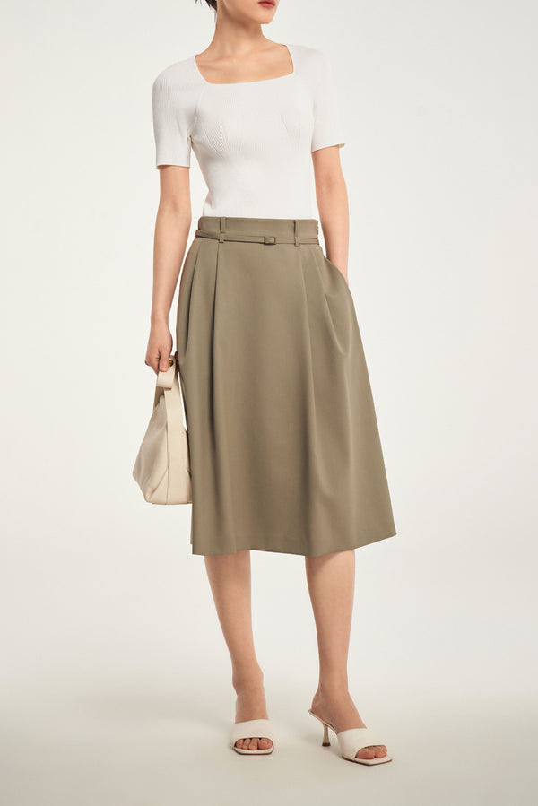 laurèl Laurèl White U-Neck Knit Top White