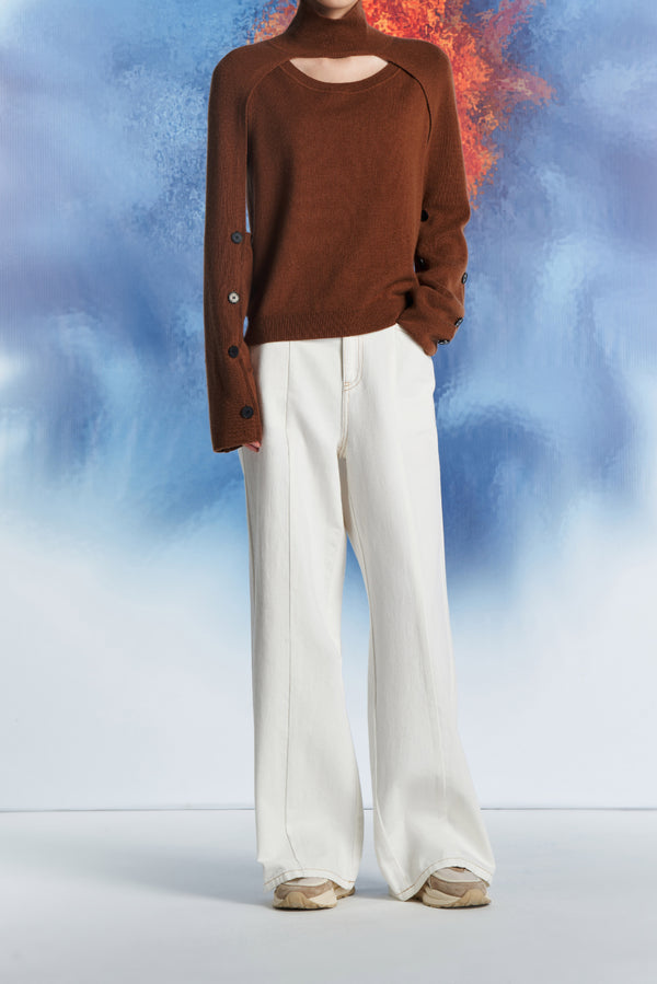 laurèl Laurèl Wide-Leg Jeans White