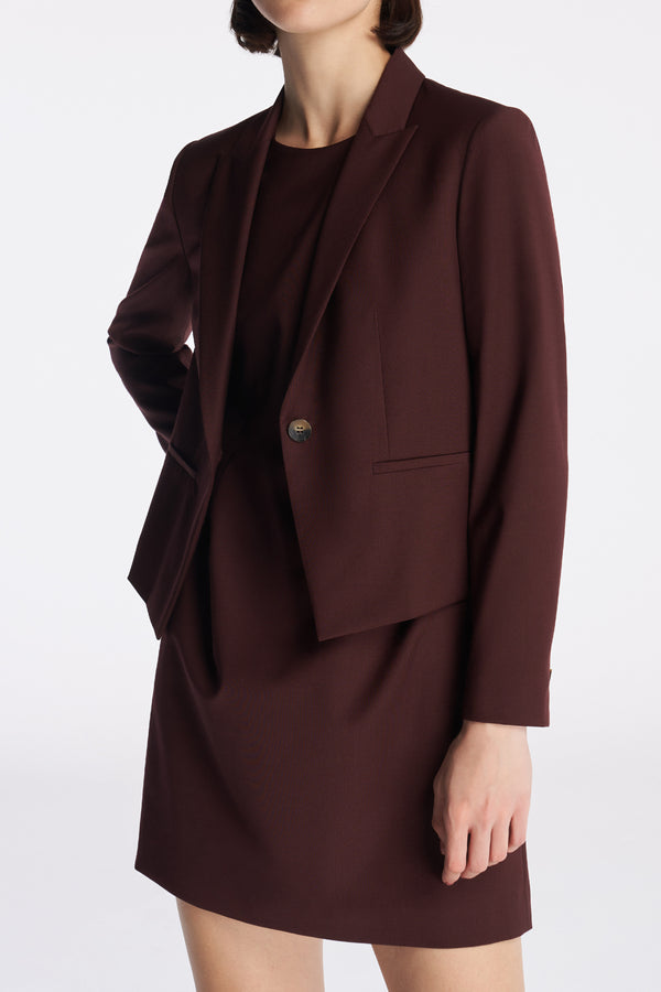 Laurèl Laurèl Wool Cropped Blazer Red