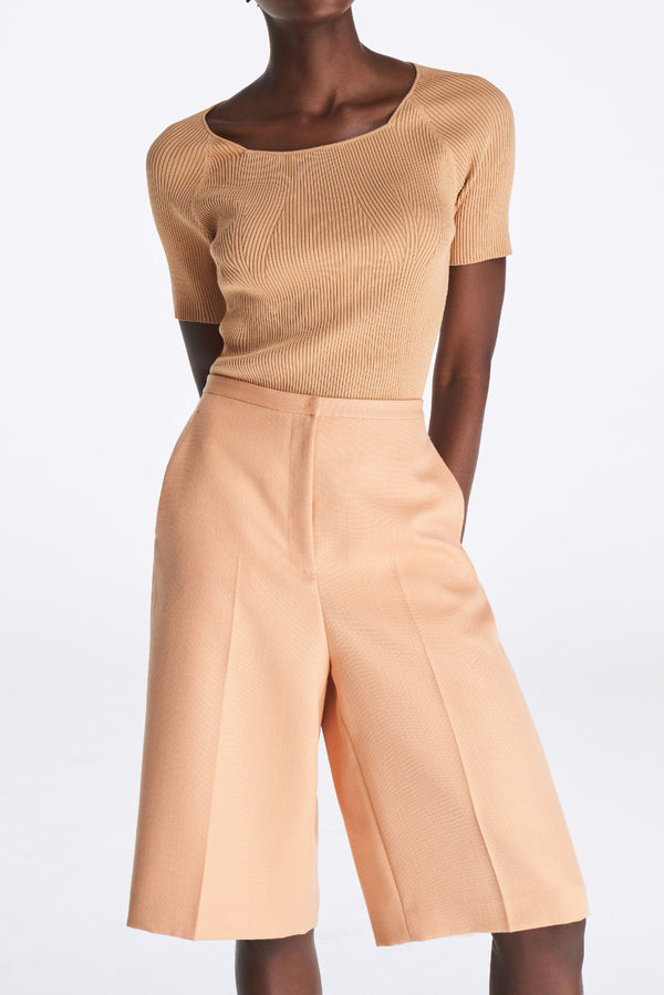 Laurèl Laurèl Wool Knee-Length Shorts Orange
