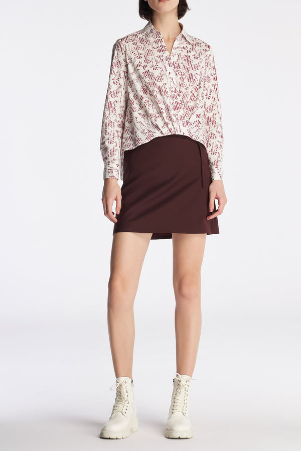 laurèl Laurèl Wool Skirt Red