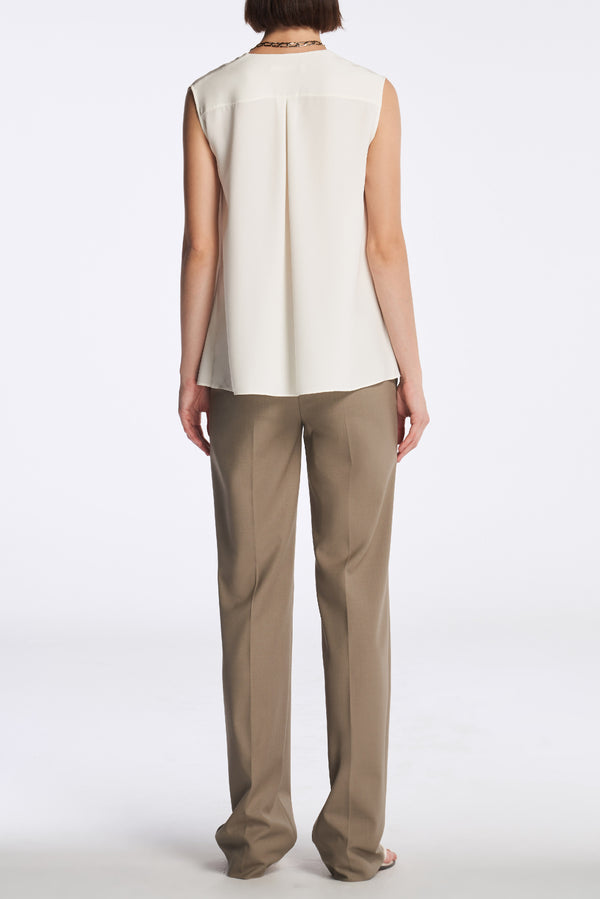 Laurèl Laurèl Wool Straight-Leg Pants Gray