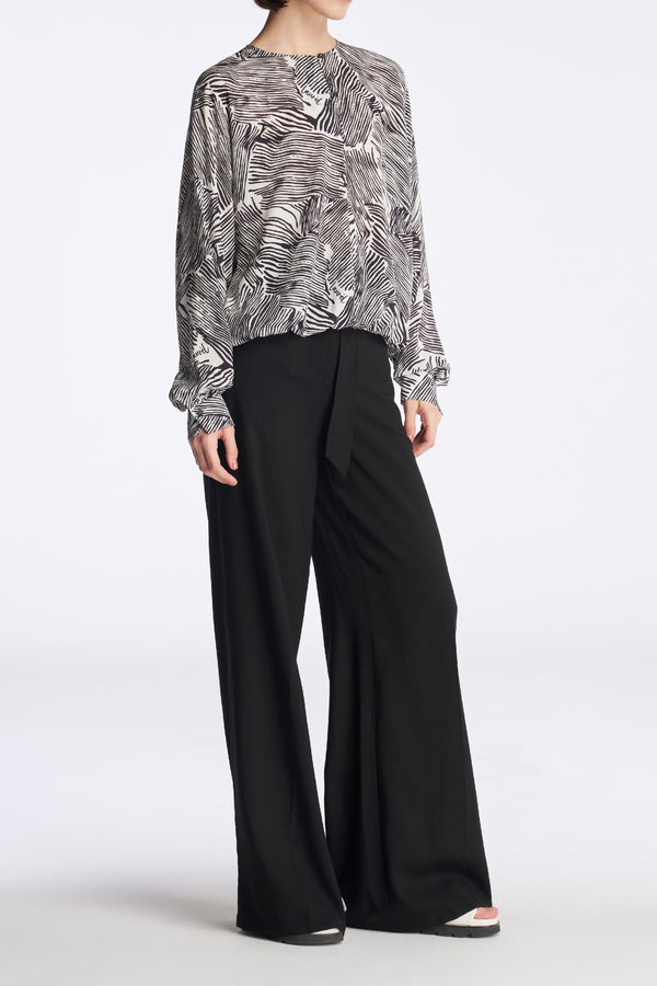 Laurèl Laurèl Wool Wide-Leg Pants Black