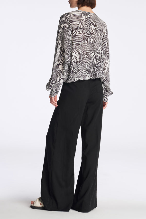 Laurèl Laurèl Wool Wide-Leg Pants Black