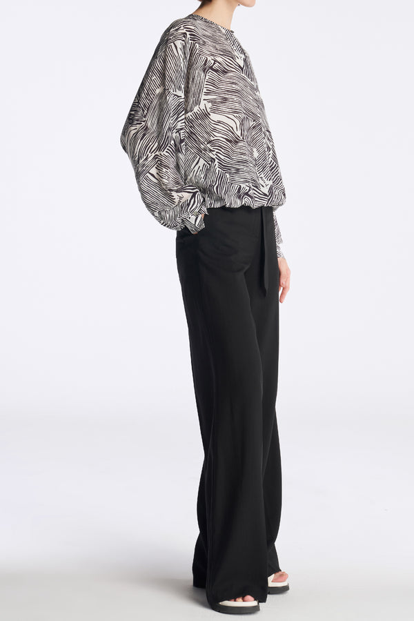 Laurèl Laurèl Wool Wide-Leg Pants Black