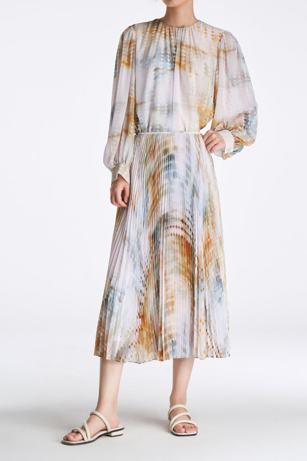 Laurèl Laurèl Luminous Gradient Print Blouse Blurry Gradient Pattern