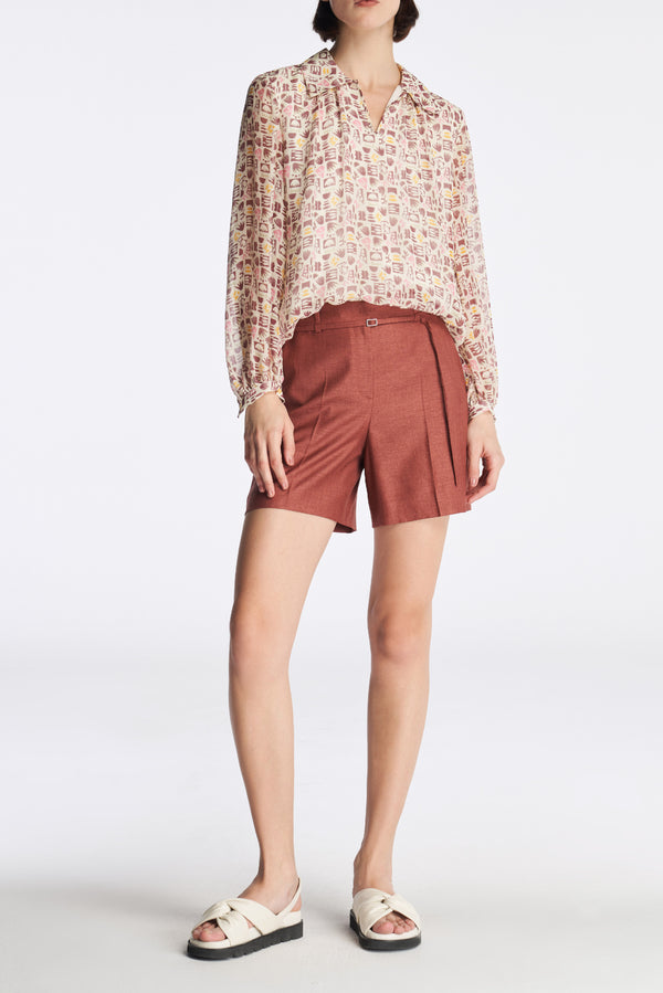 laurèl Laurèl Memphis Style Pattern Puff Sleeve Blouse Memphis-style Pattern