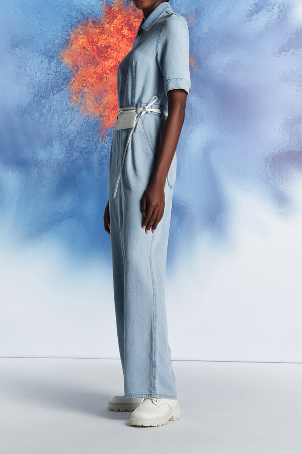 Laurèl Laurèl Minimalist Denim Blue Jumpsuit Light Blue