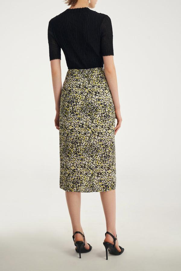 Laurèl Laurèl Optical Illusion Art Print Skirt With Gather Detail Art Print