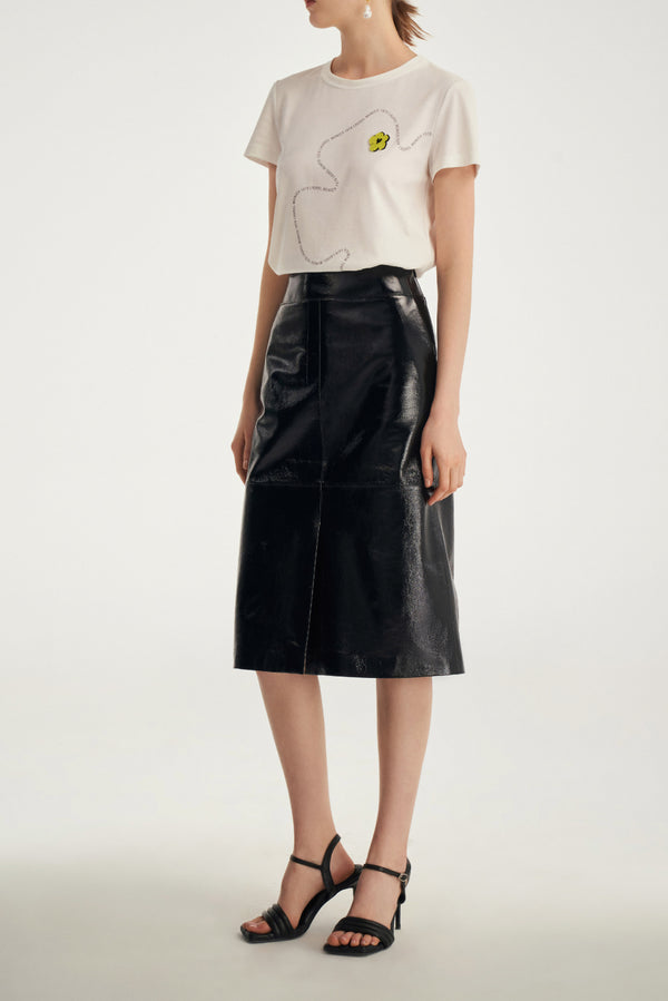 laurèl Laurèl Playful 3D Embroidered Short-sleeve T-shirt White