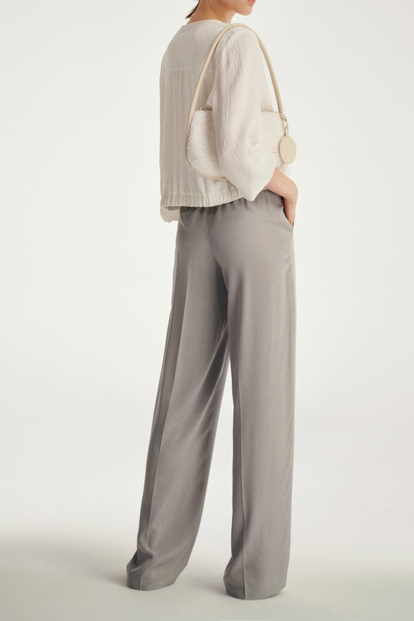 Laurèl Laurèl Silk Crepe Jacquard Short Jacket White