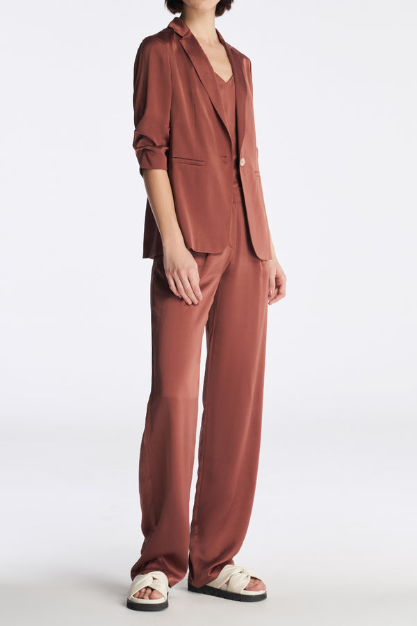 Laurèl Laurèl Sun-Protective Silk Suit Madder Brown