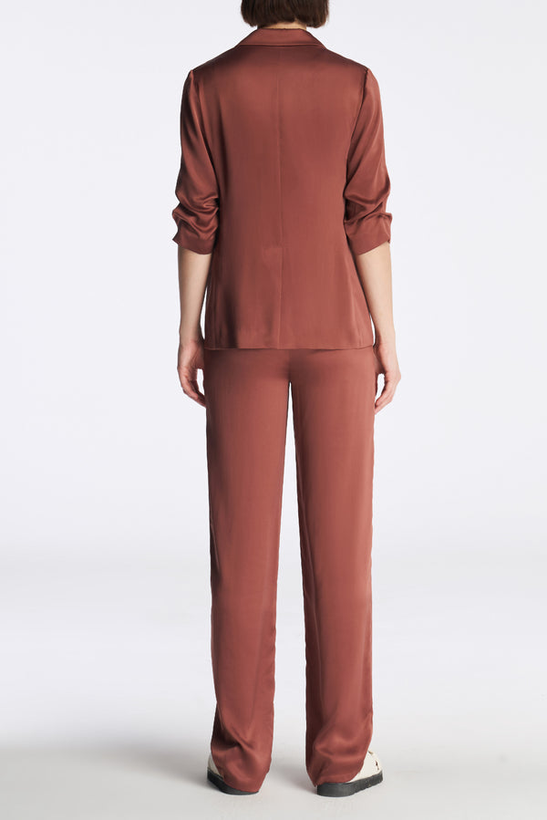 Laurèl Laurèl Sun-Protective Silk Suit Madder Brown