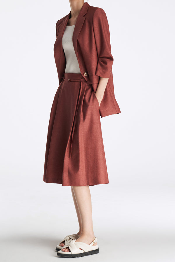 Laurèl Laurèl Three-quarter Sleeve Blazer Madder Brown