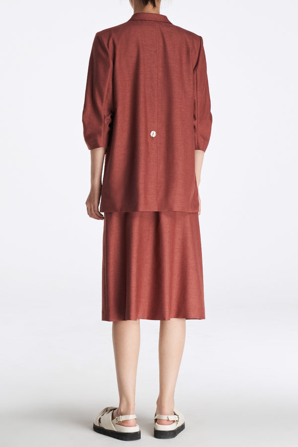 Laurèl Laurèl Three-quarter Sleeve Blazer Madder Brown