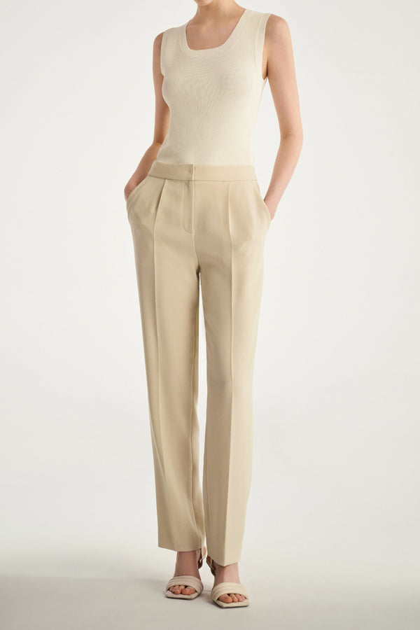 Laurèl Laurèl Triacetate Cropped Tapered Pants Honey Jade