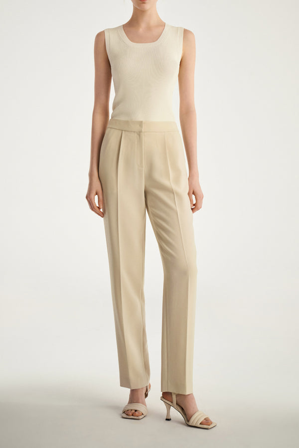 laurèl Laurèl Triacetate Cropped Tapered Pants Honey Jade