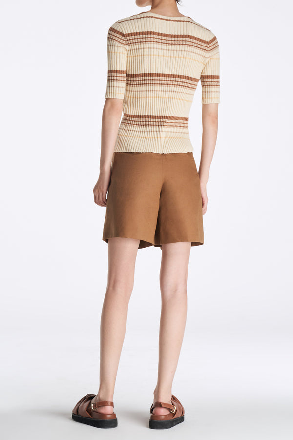 Laurèl Laurèl V-Neck Knit Cardigan Gradient Stripes