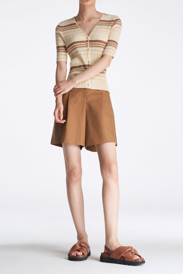 laurèl Laurèl V-Neck Knit Cardigan Gradient Stripes