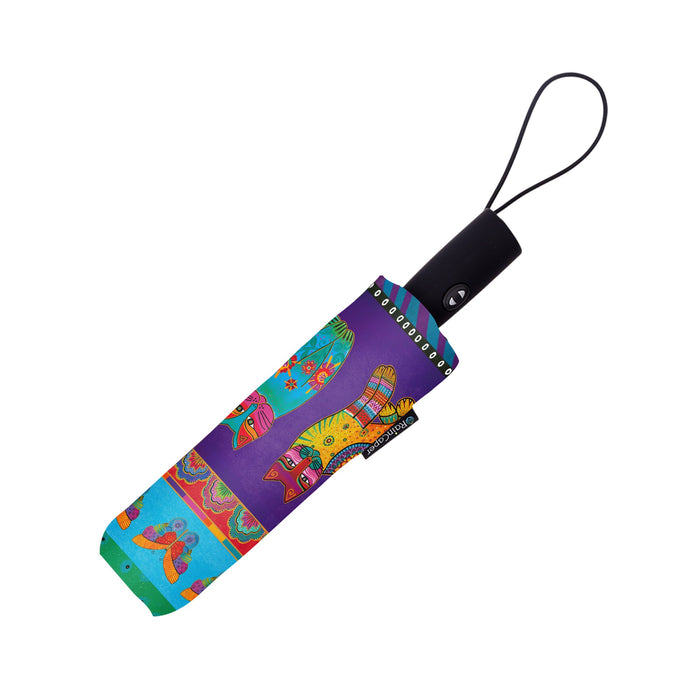 Laurel Burch Cats & Butterflies Folding Travel Umbrella