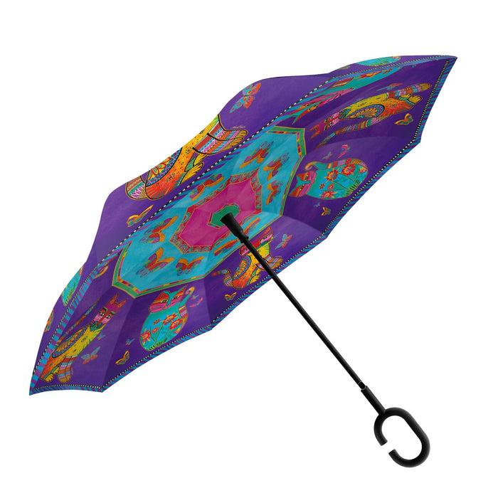 laurel burch Cats & Butterflies Reverse-Close Stick Umbrella