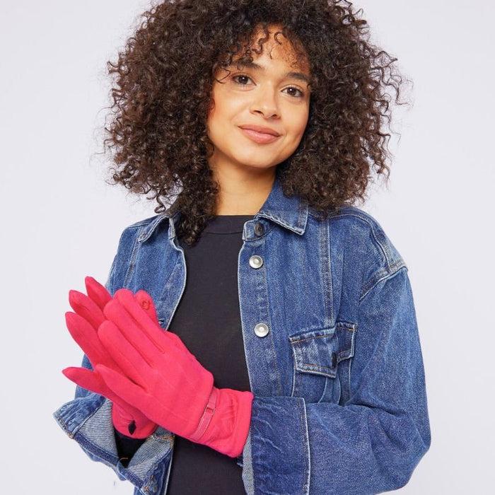 Laurel Burch Diamond Pop Stitch Touchscreen Gloves - Fuchsia
