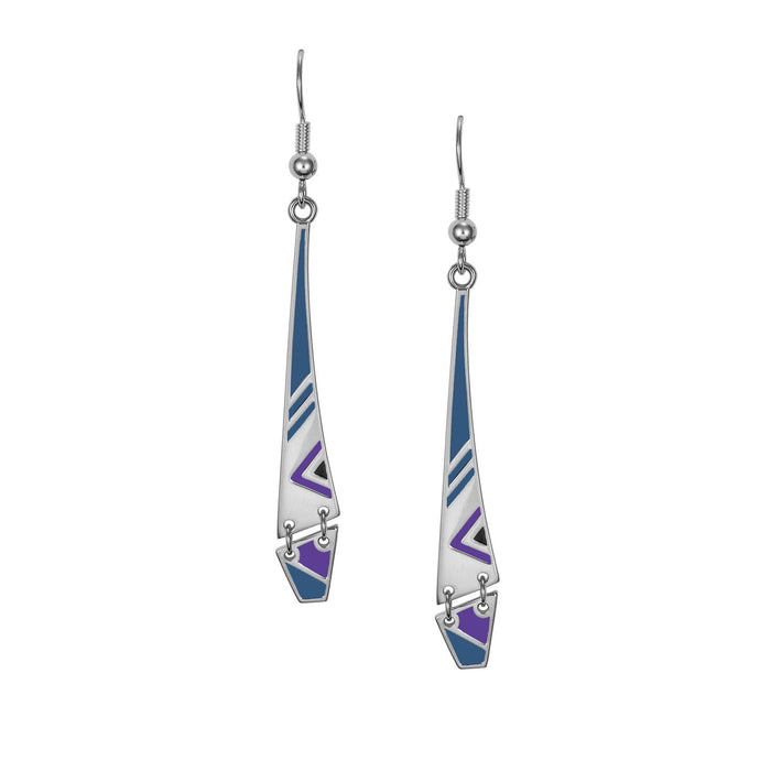 laurel burch Edon Dangle Earrings - Silver/Blue/Purple