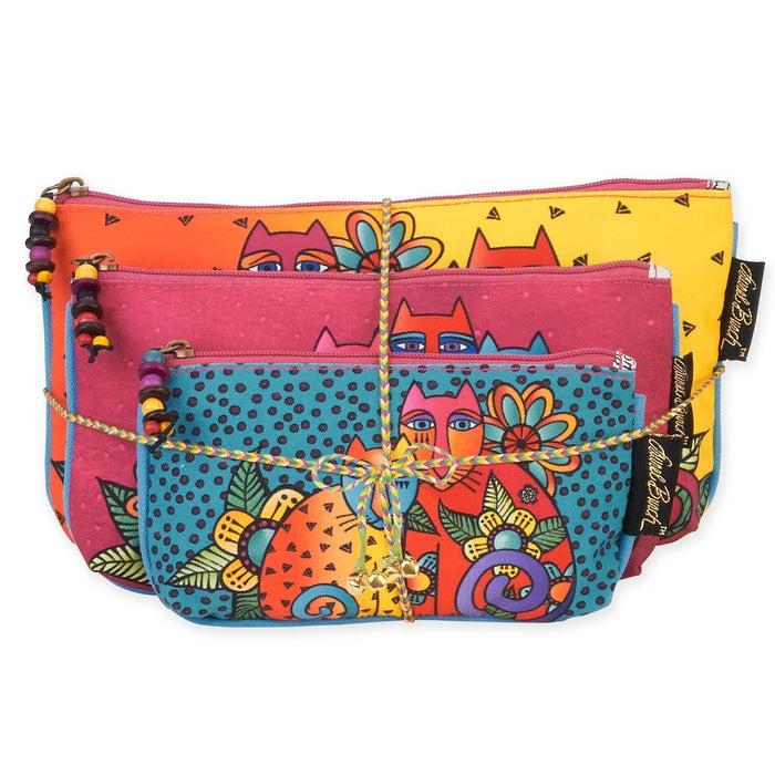 laurel burch Feline Clan Three In One Cosmetic Bag Set