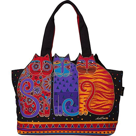 laurel burch Feline Friends Large Cutout Shoulder Tote