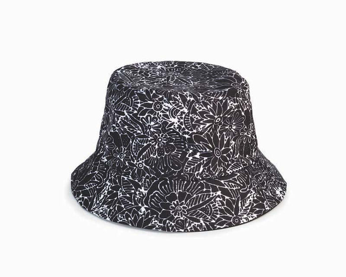 laurel burch Floral Reversible Bucket Hat - Black/White