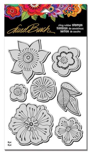 laurel burch Flower Blosssom Cling Rubber Stamps Set
