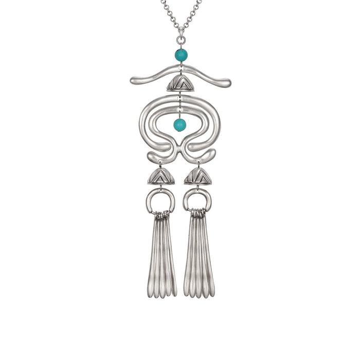 laurel burch Haight Necklace - Silver/Turquoise Beads