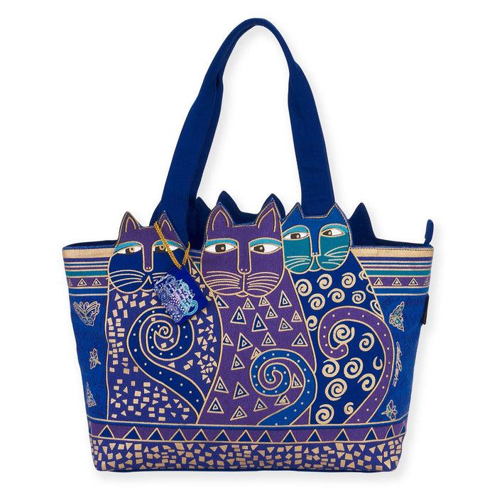 laurel burch Indigo Cats Large Cutout Shoulder Tote